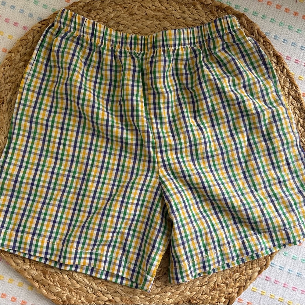 Plaid Kids Shorts - Multicolor- Mardi Gras shorts